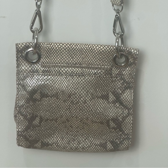 Hammitt Snake Print Leather Cross Body Bag Silver Gray - Picture 3 of 6